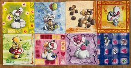 Diddl Servietten Nr. 1 bis 8 Komplette Serie Raritäten