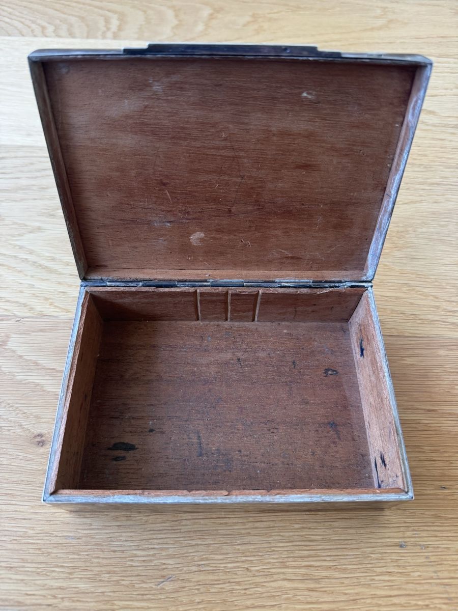 Barattoli: Silberdose-Schatulle 835 mit Monogramm ca. 440g schwer – Usato da Rüthi (Rheintal) venduto da vla_859r 2