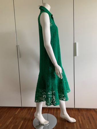 AKRIS-Smaragdgrünes Sommerkleid inkl. Unterkleid NP 1630, 36
