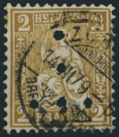1879 - Sitzende Helvetia - Perfin - Zürich ZHS
