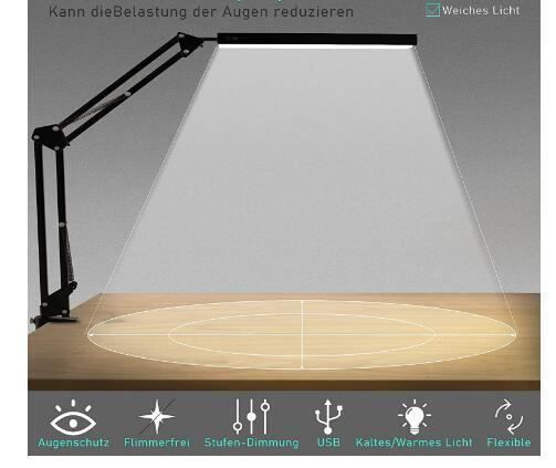 Lampade: Schreibtischlampe Augenschutz Klemmfuß – Nuovo (secondo la descrizione) da Thun venduto da onlino 1