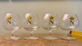 4 Bicchieri Baccarat Napoleon Gold N Crown Brandy. Vintage.