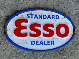 Esso Tankstelle benzin werbung classic reklame