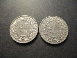2 x 2.- Fr  1939 + 41 Superbes pièces  Superbe qualité