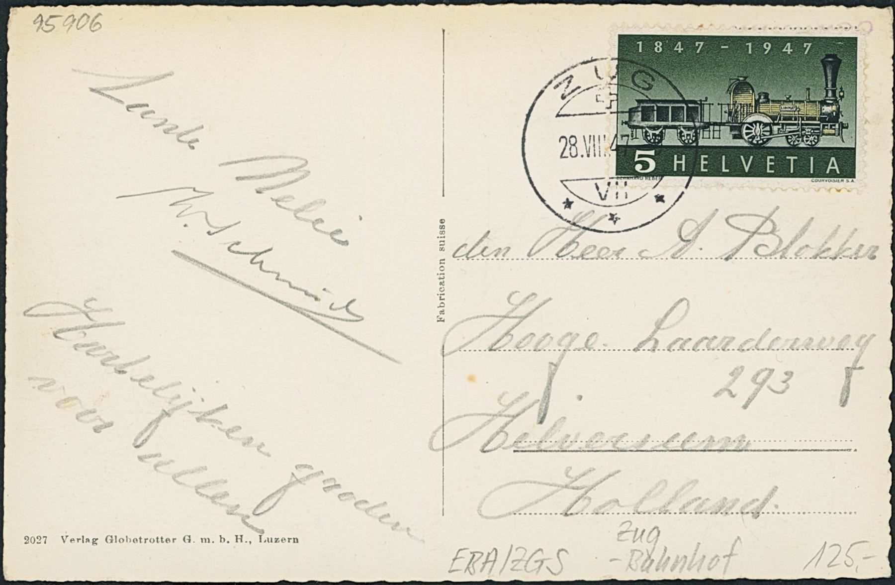 Cartes postales: ZGS Zug - Bahnhof - Bahn – D'occasion à Schindellegi par leecollect 1
