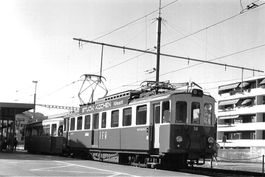 Worb BE VBW Straßenbahn am Bahnhof retro bianco Foto