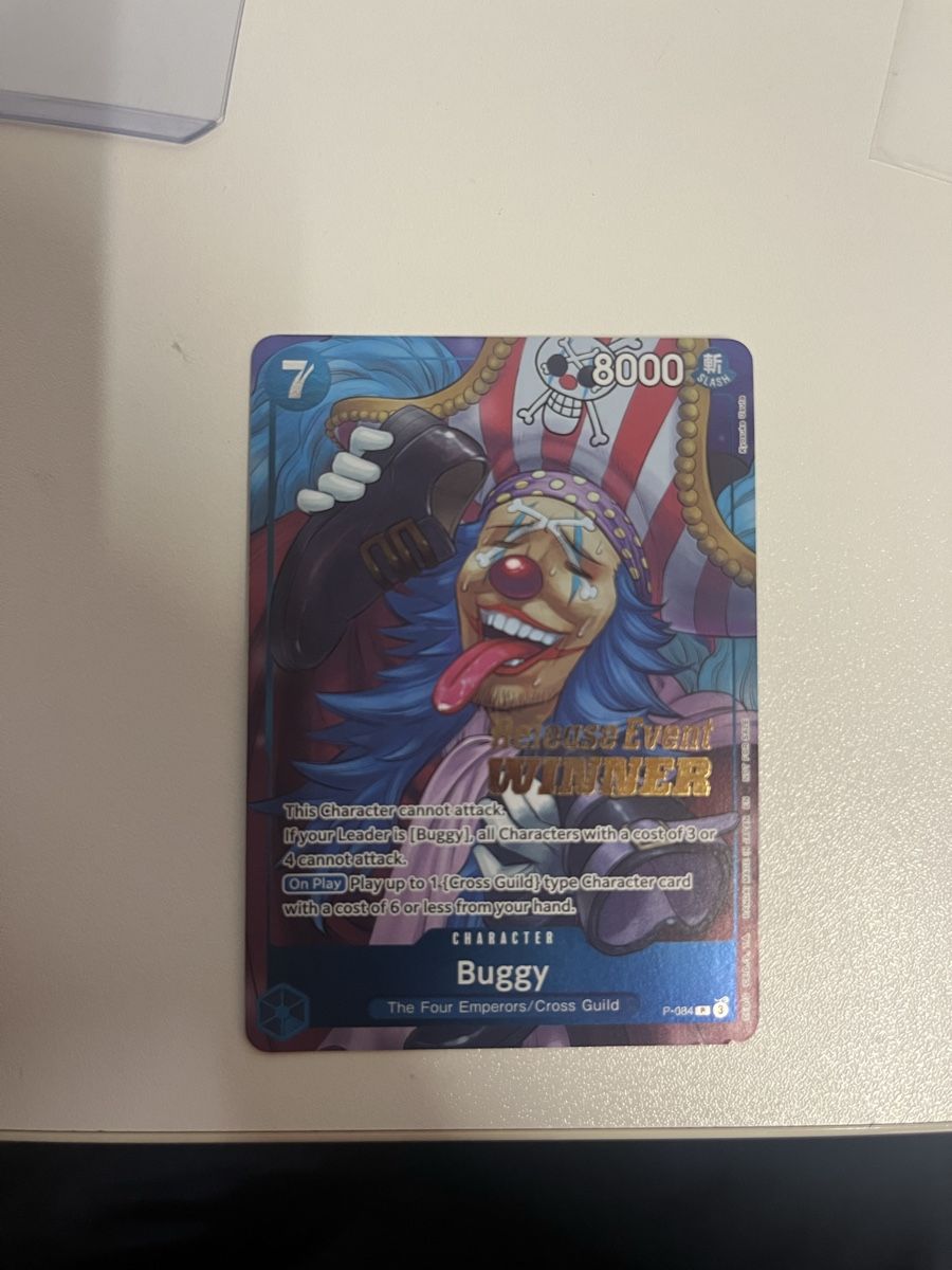 Bandai Carte collezionabili: One Piece Card Game Buggy P-084 Release Event Winner Good – Usato da Grenchen venduto da ter_9d7l