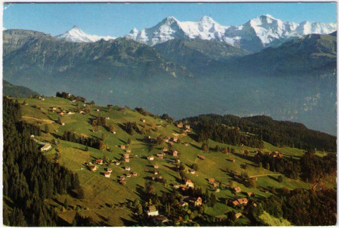 Cartes postales: Beatenberg mit Schreckhorn, Finsteraarhorn, Eiger, Mönch – D'occasion à Binningen par Mountainrider