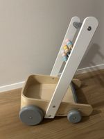 Janod Baby Walker Wooden Activity Cart White Grey Used