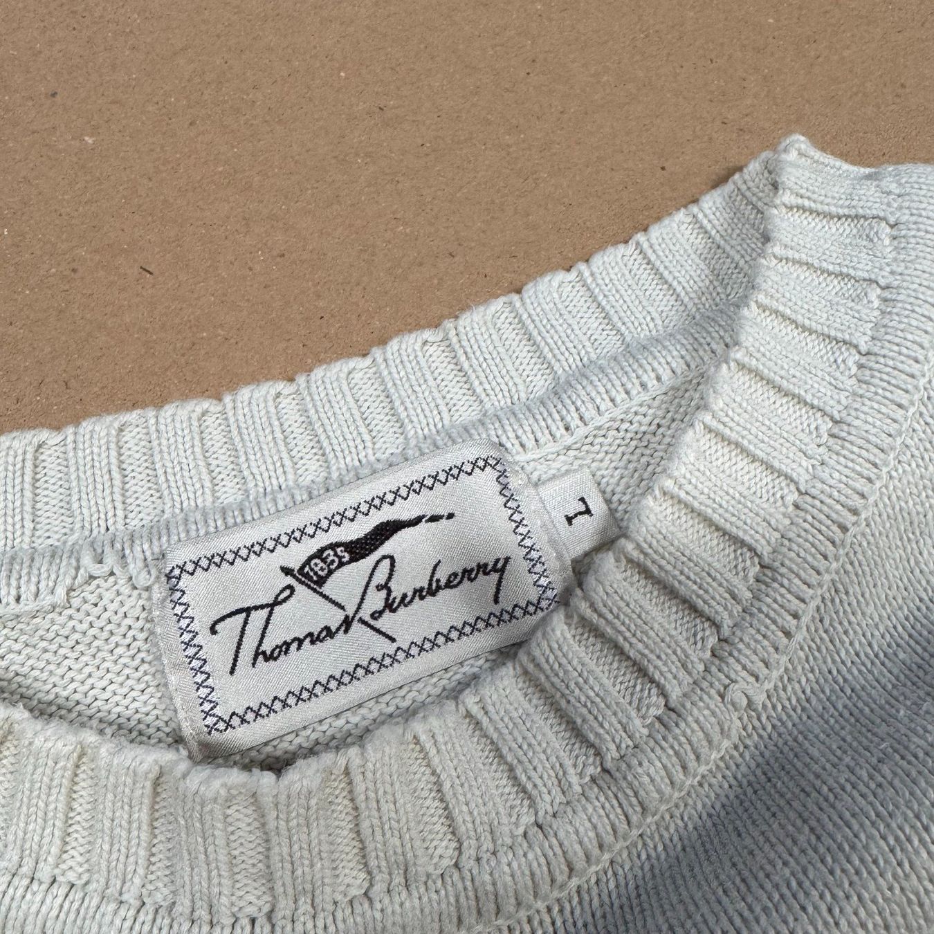 Burberry Pullover & Sweatshirts: Thomas Burberry vintage white sweatshirt strickpullover pull – Gebraucht aus St. Gallen von sourced_limited 2
