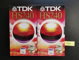 TDK HS240 VHS Kassetten, 2 Stück, original verpackt
