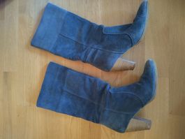 Stiefel Wildleder grau Grösse 36 getragen