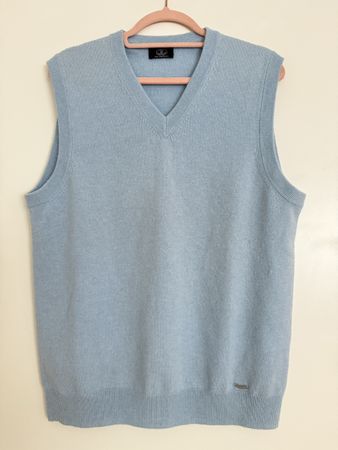 Silk & Cashmere Vest Top - Light Blue - Size M