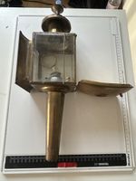Lampe Messing antik mit Brenner und Glas(I31)