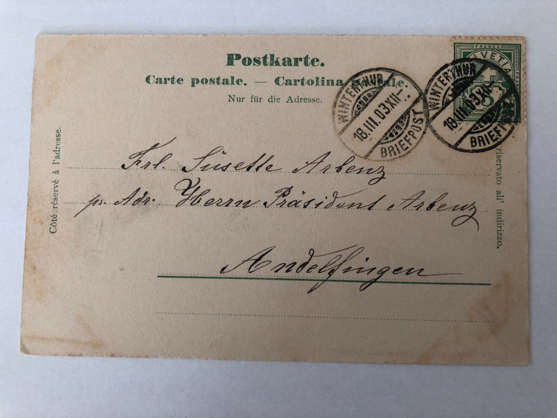 Ansichtskarten: Winterthur - Kasernenstr. u Technikum 1903 – Gebraucht aus Pfäffikon ZH von Waltoversand 1