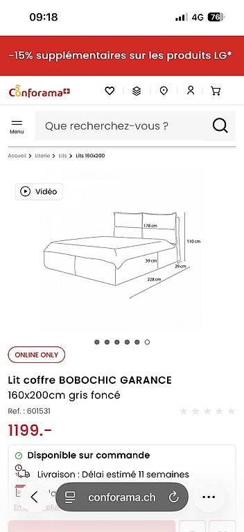 Conforama Letti: Lit coffre bobo chic – Usato da Yvorne venduto da mxm_vq6n 2
