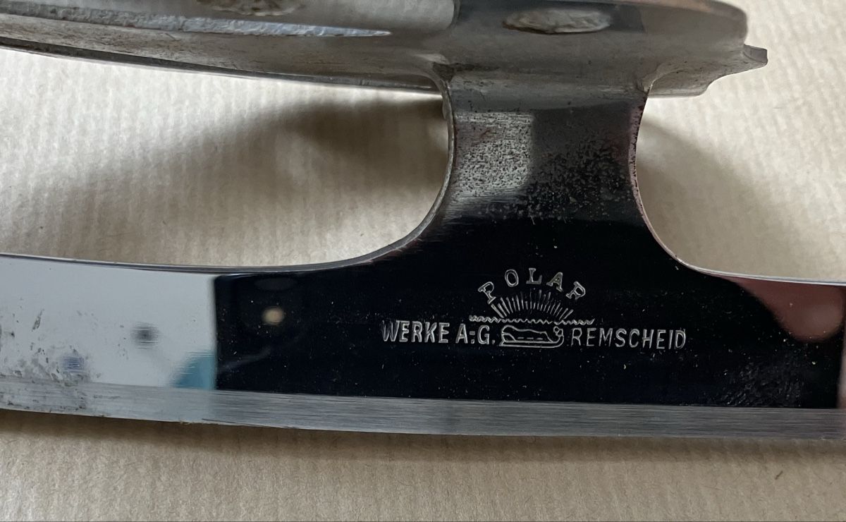 Pattini da ghiaccio: Antike Schlittschuhe, Werner Rittberger eingraviert – Usato da Burgdorf venduto da blume016 2