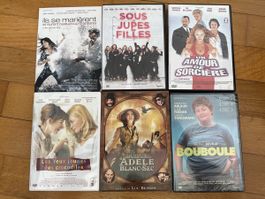 Lot de 6 DVD comédie française, films cultes, bon état