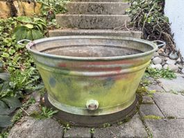 Zinkwanne, Pflanzgefäss, Vintage, Zinkzuber 80cm