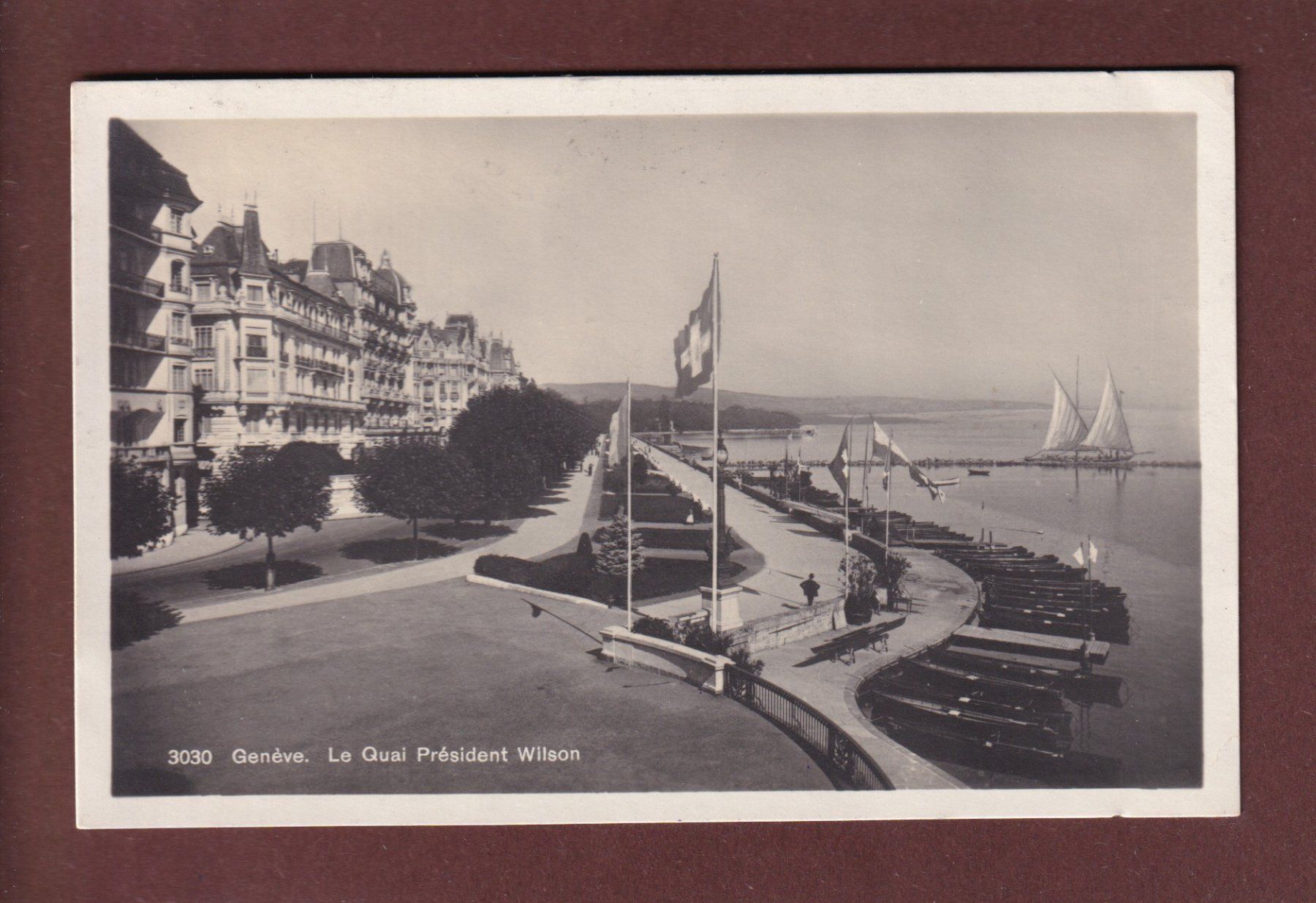 Cartoline postali: GENEVE - Quai Wilson - 1924 – Usato da Pully venduto da nicecards