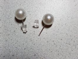 Silber Muschelkern Perlen Ohrstecker