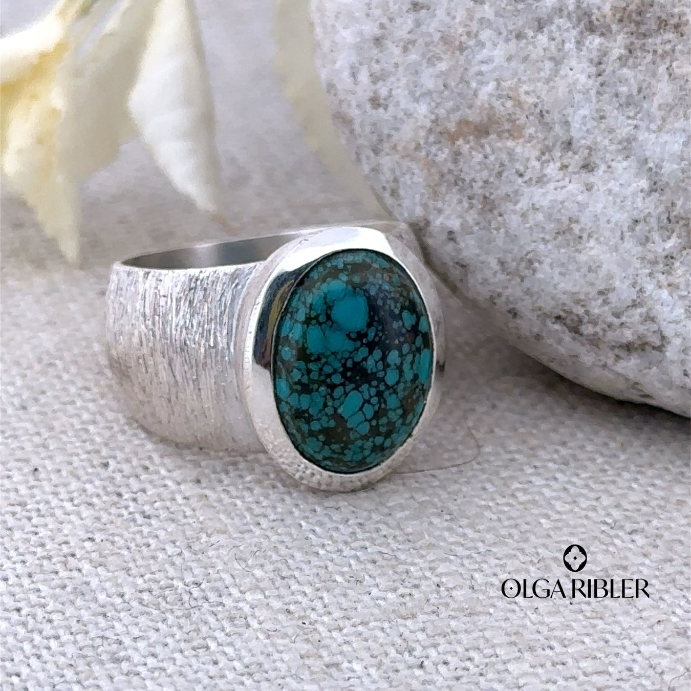 Olga Ribler Anelli: Statement Silber Ring 925 mit Türkise Grösse 52 – Nuovo (secondo la descrizione) da Luzern venduto da Schmuckoutlet 1