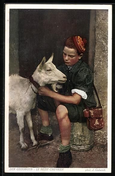 Cartes postales: AK Schweizer Junge mit einer Ziege, 1927 – D'occasion à Berlin par bartko-reher