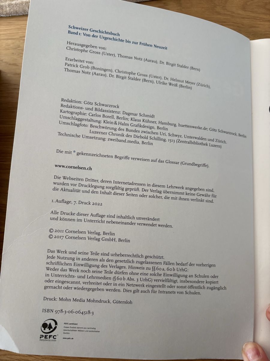 Livres: Schweizer Geschichtsbuch – D'occasion à Unterentfelden par jalu.04 1