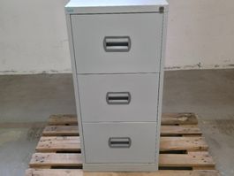 Praktischer grauer Stahlschrank mit 3 Schubladen, Top!
