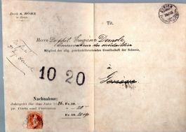 NACHNAHME 1886 STEHENDE HELVETIA 66A GESTEMPELT ZÜRICH-EA28