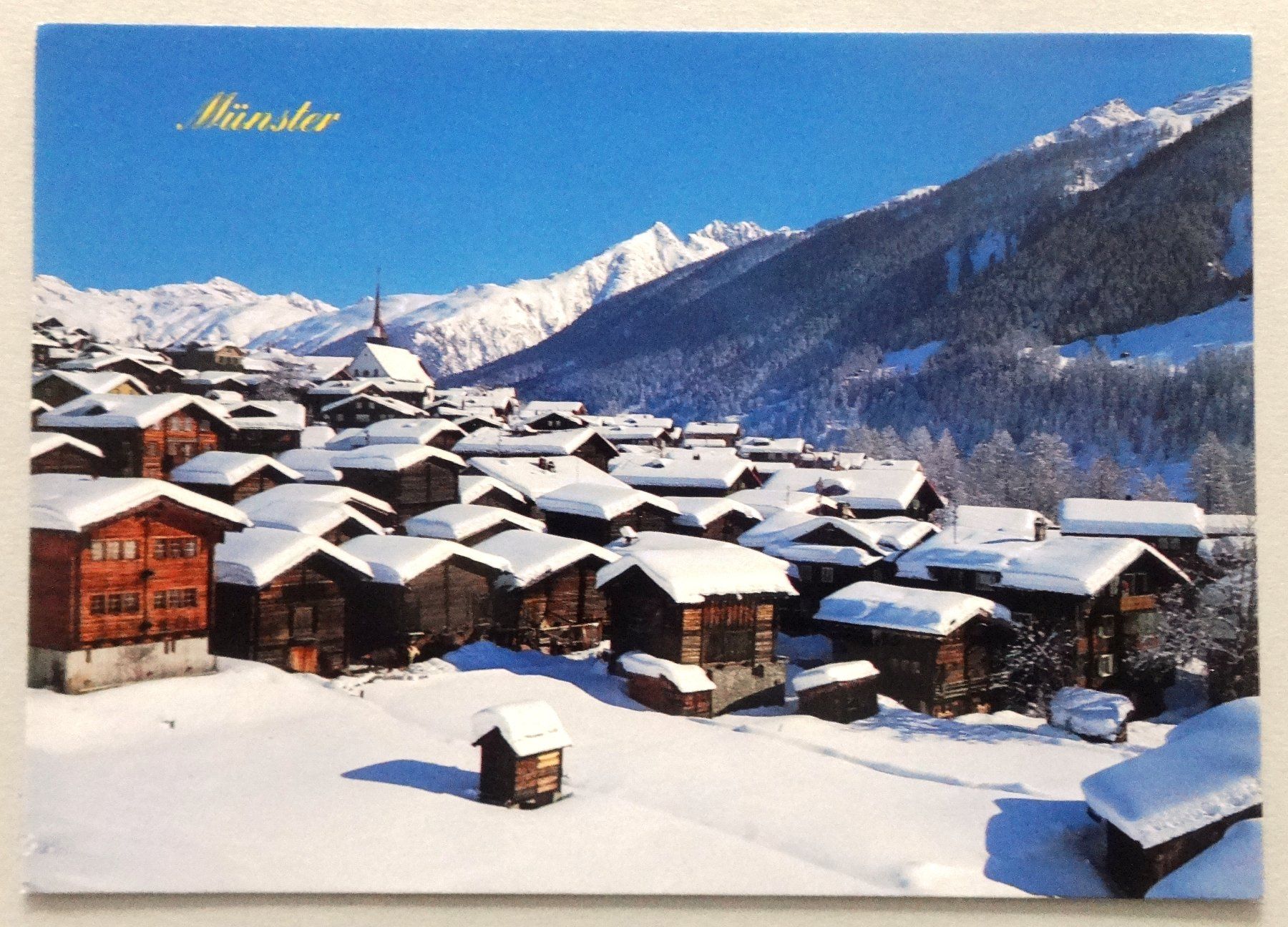 Cartoline postali: Münster im Goms, 1388 m – Usato da Fétigny venduto da Billy2miny