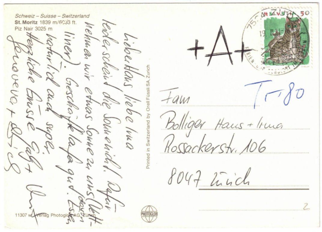 Cartoline postali: St. Moritz - 4 Bild AK Piz Nair – Usato da Binningen venduto da Mountainrider 1