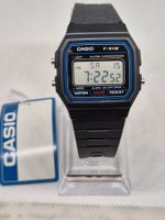 Neue schwarze Casio F-91W Digitaluhr mit Stoppuhr