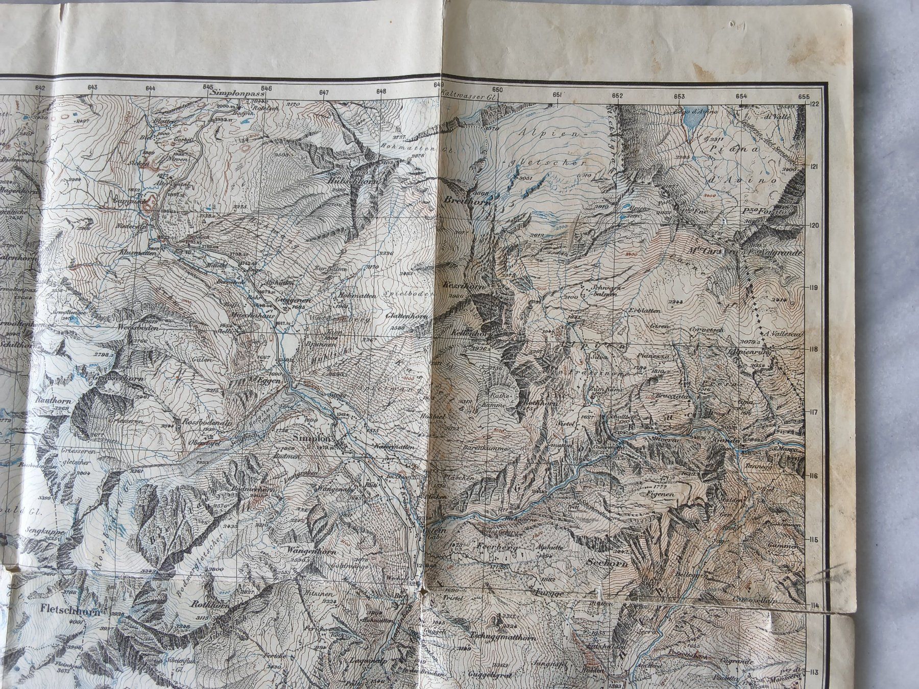 Cartine & Atlanti: Alte landkarte Theodulpass 1936 – Usato da Hallau venduto da histoiremerveilleuse 5