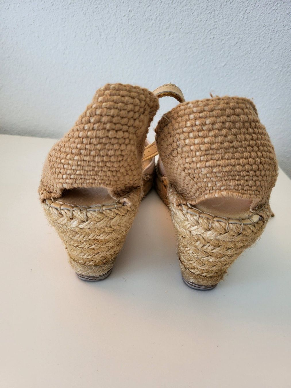 Damenschuhe: Espadrilles Damen Macarena, Gr. 39 - Beige, Leder – Gebraucht aus Baar von clar6 2