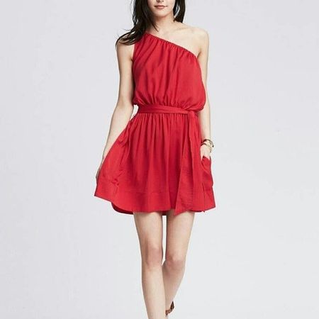 💗BANANA REPUBLIC💗 Belted One Shoulder Dress Kleid US XS