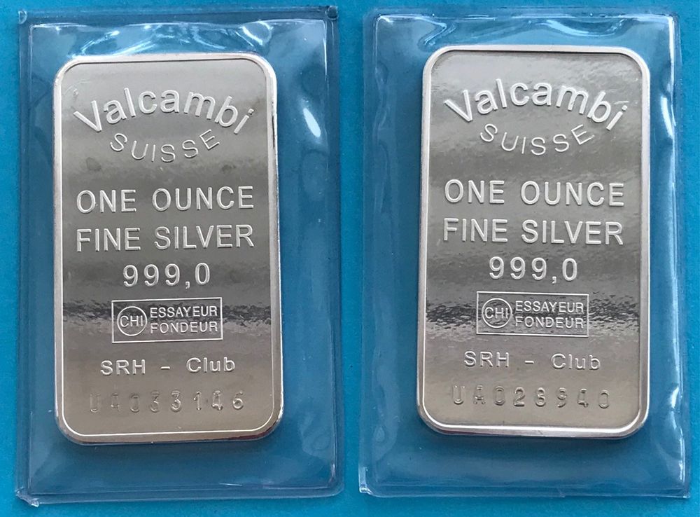 2 sehr schöne 1 SilberUnzenBarren (62,2 Gramm) 999.0 Fine Kaufen auf Ricardo