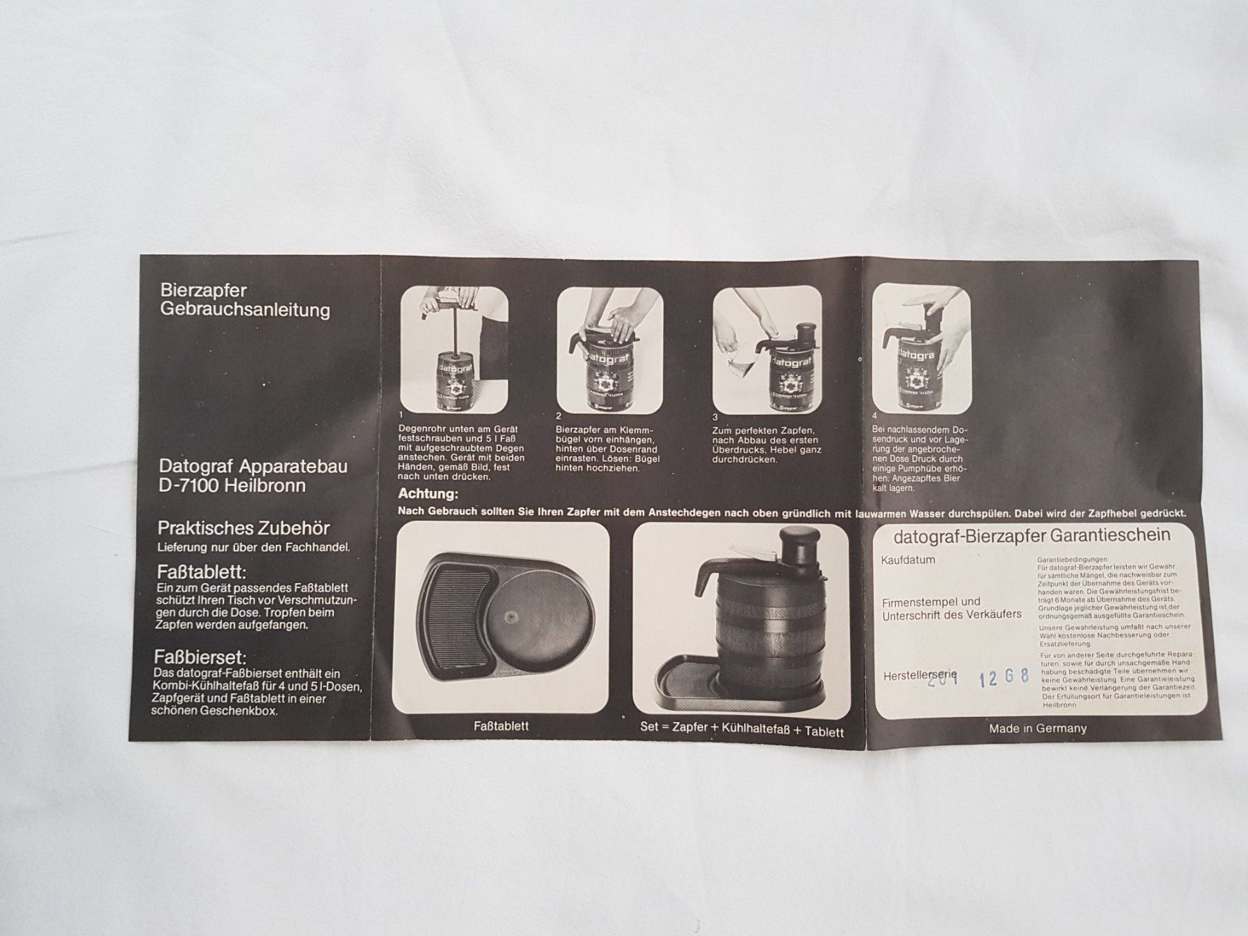 Accessori: Original "Bierzapfer Datograf" aus den 1980er Jahren – Usato da Näfels venduto da SuEdHe 2