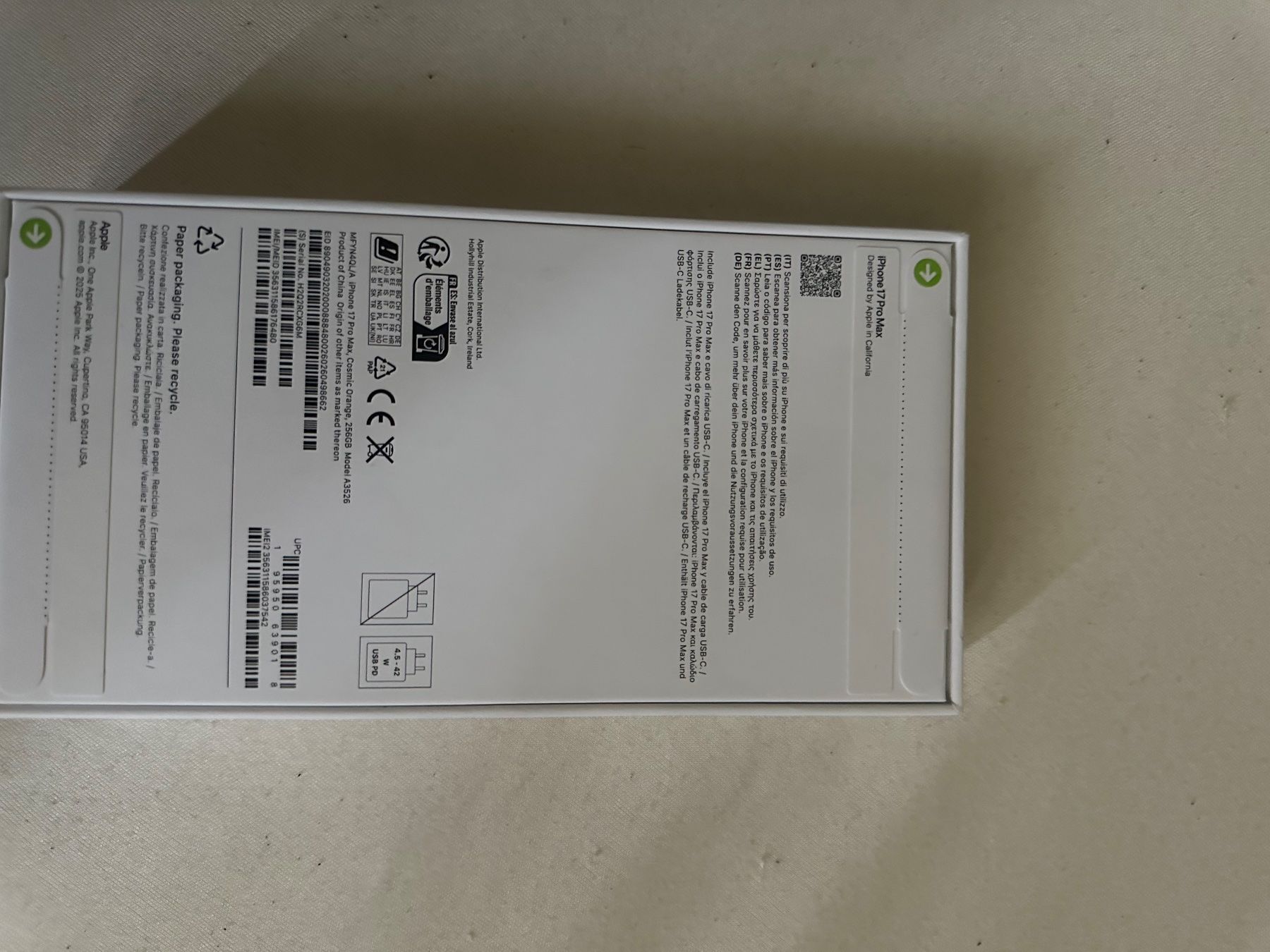 Apple Telefoni cellulari / Smartphones: Iphone 17 Pro Max – Nuovo e nell'imballaggio originale da Schaffhausen venduto da teo_l6q5 1