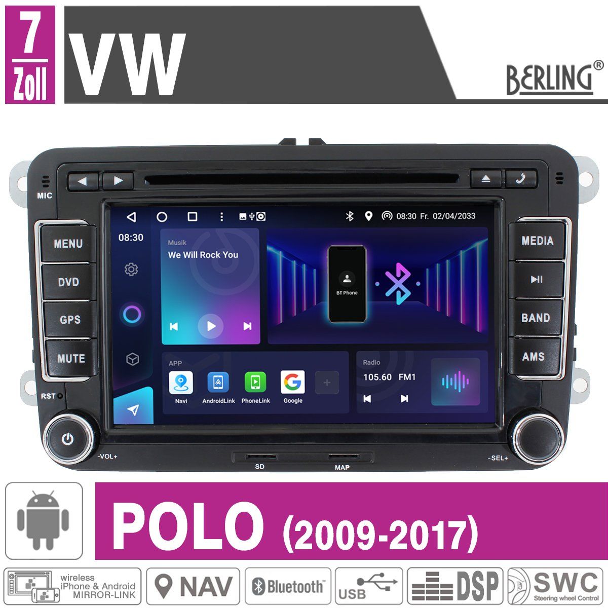 Radios: CARTEC BX-G200 Android Autoradio für VW Polo 2009-2017 – Neu und originalverpackt aus Sonnental von Bindi