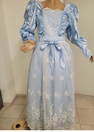 Vintage Dirndl / Trachtenkleid in Hellblau von ISOLA Gr. 40