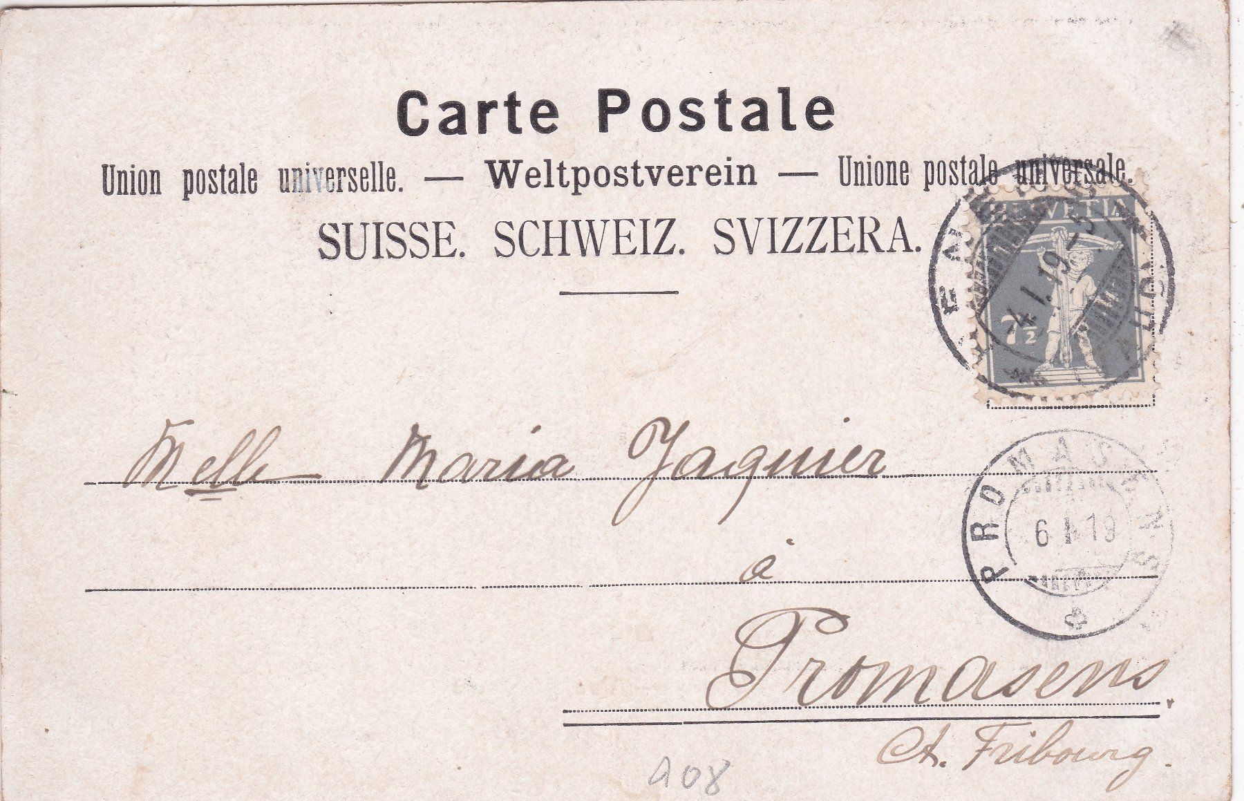 Cartoline postali: Vevey 1919 – Usato da Herisau venduto da Lisegrat2008 1