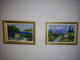 2 kl.Ölgmälde auf Holz