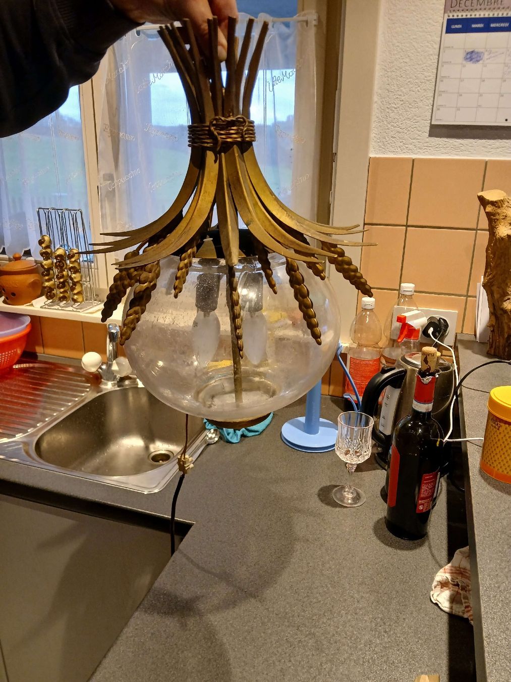 Lampade: Lustre vintage blé doré – Usato da Corcelles-Payerne venduto da evalyne