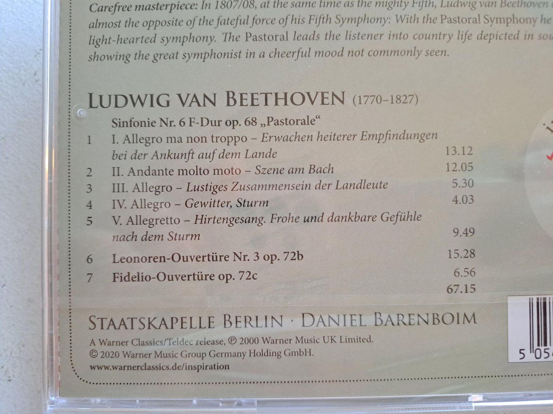 CD: CD Beethoven Sinfonie Nr.6 Pastorale – Nuovo e nell'imballaggio originale da Volketswil venduto da ronbons 3