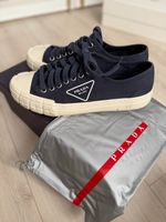 PRADA Herren Canvas Sneakers marineblau – Grösse 43