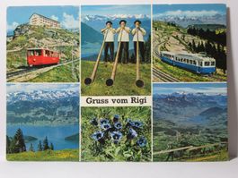 Rigi - Kulm , Bergbahn , Hotel , Alphornbläser 1977