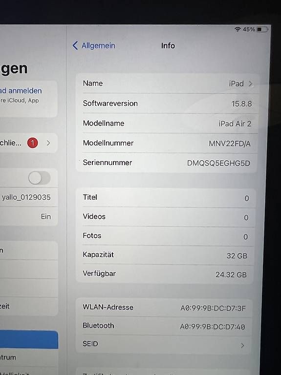 Tablettes PC: Ipad Air 2 / 32 GB/     !TOP! – D'occasion à Fislisbach par The.Notorious 2