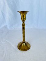 Messing Kerzenhalter gedreht, Vintage, goldfarbig