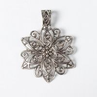 Anhänger Blume riesig 64x46x5mm Metall